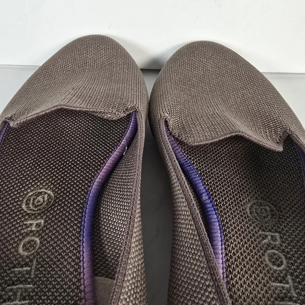 Rothy's Women's Brown Knit Flats with Purple Accent
